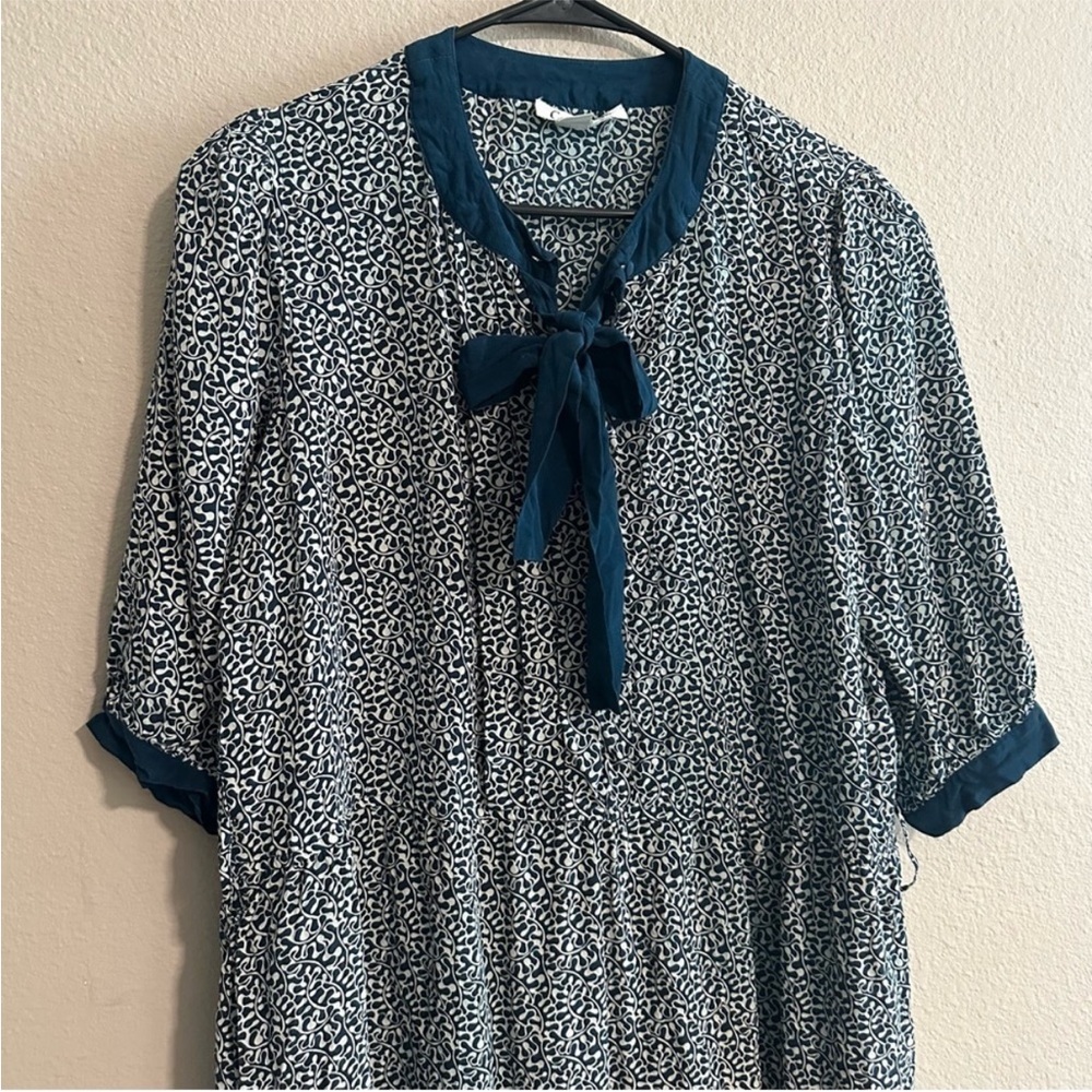 Vintage Garfinckel’s Silk Tie Front Midi dress - Picture 2 of 6